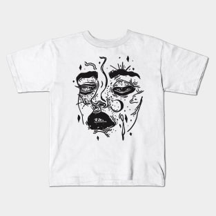 Abstract art of a girl's face Kids T-Shirt